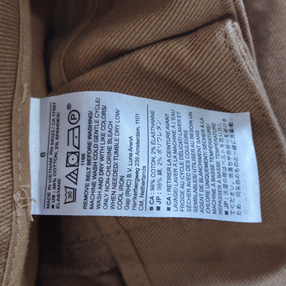 BANANA REPUBLIC Tan High-rise Tapered with Belt, Size 8. - Picture 4 of 17